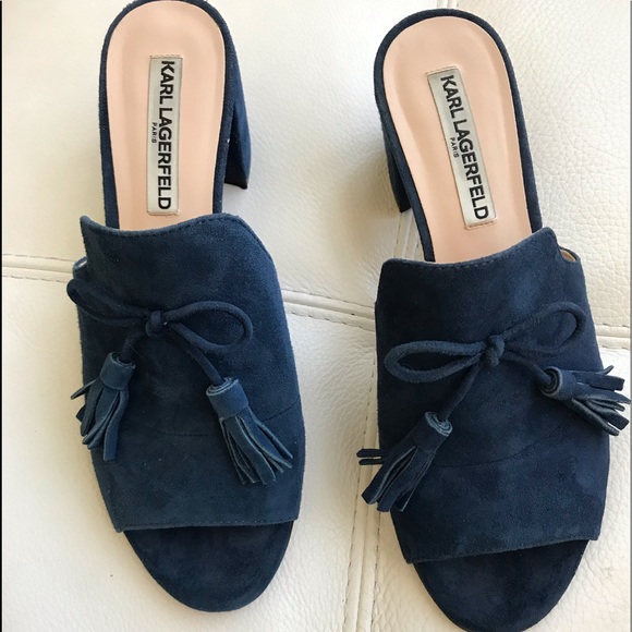 Karl Lagerfeld Shoes - Karl Lagerfeld blue suede mules